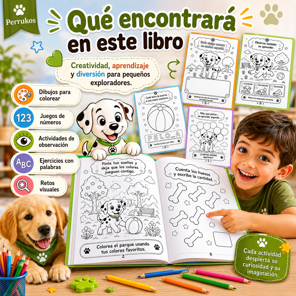 Colorea y Aprende con Perrukos - Digital