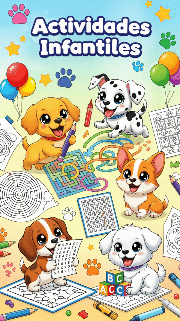 Actividades Infantiles Perrukos– PDF Imprimible (30 Dibujos)